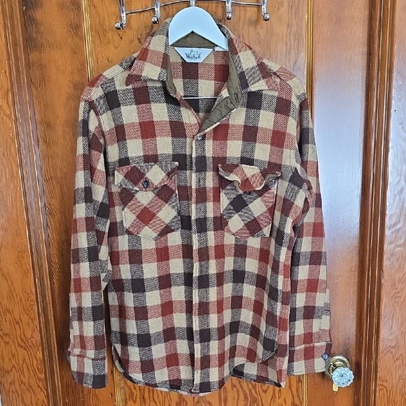 Woolrich Other - Vintage 1960s Woolrich Mens Wool Flannel Long Sleeve Button Up Shirt Sz M